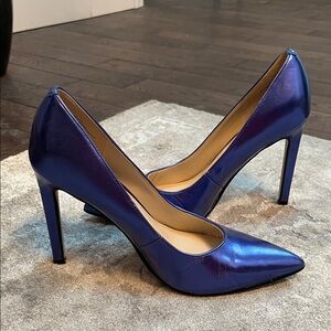 Nine West Metallic Blue Heels
